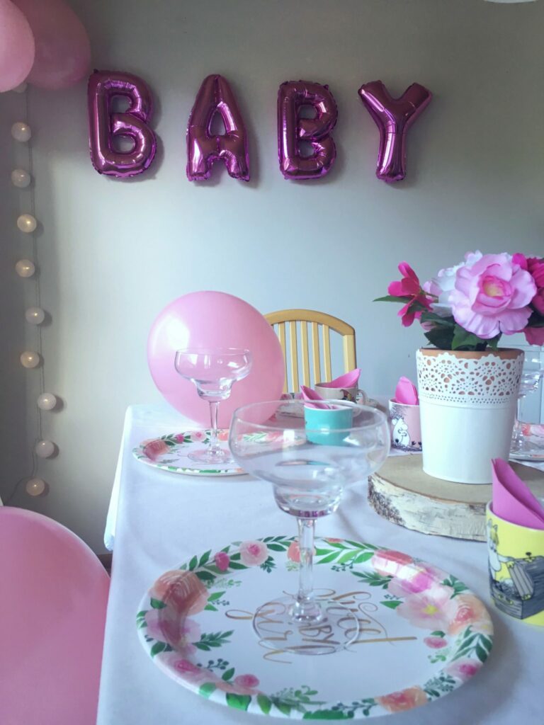 diiskuneiti baby shower koristeet